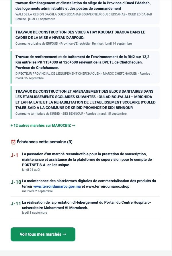 Les alertes arrivent par email